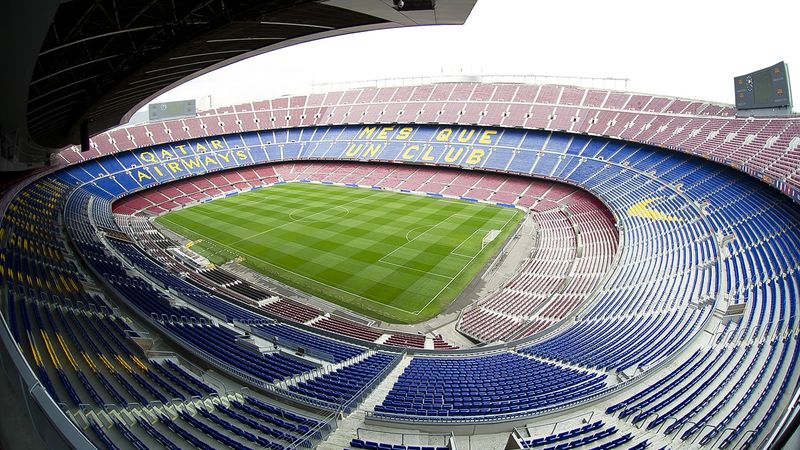 Figuur vervorming bouwen Camp Nou Tour 2022 : FC Barcelona Stadium and Museum